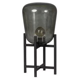 Tafellamp Benn 1-lichts zwart / gun metal glas