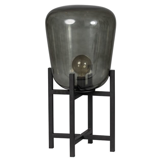 Tafellamp Benn 1-lichts zwart / gun metal glas