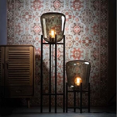 ETH Moderne vloerlamp Benn 1-lichts zwart gun metal