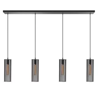 Hanglamp Birdy 4-lichts zwart 120 cm