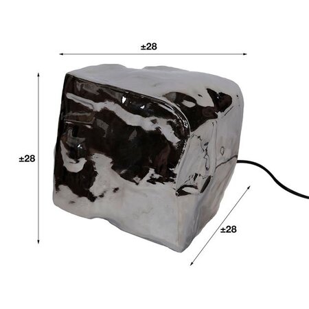 BelaLuz Moderne tafellamp Ice Cube chrome glas