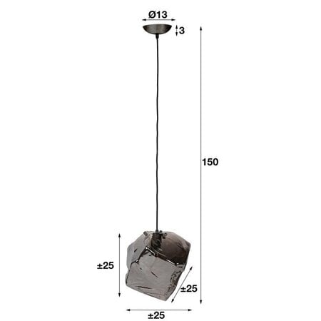 BelaLuz Moderne hanglamp Ice Cube chrome 1-lichts