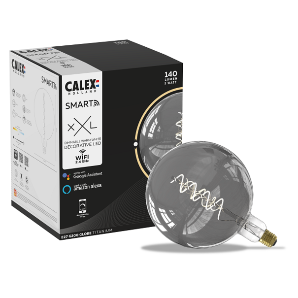 Calex LED SMART 5W Ø20 cm bol Titanium