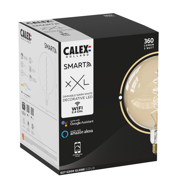Calex SMART LED 5W Ø20 cm bol amber