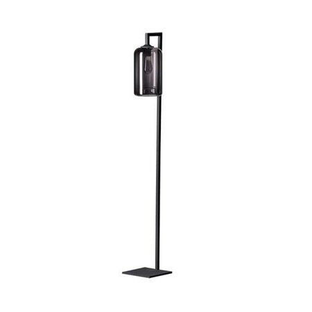 ETH Moderne vloerlamp The John 1-lichts zwart met smoke glas