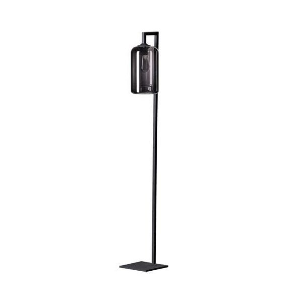 ETH Moderne - Vloerlamp - 1-lichts - Zwart - Smoke glas - The John