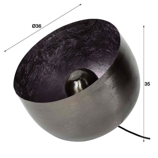 BelaLuz Industriële - Tafellamp - Zwart nikkel - 36 cm - Zenzi