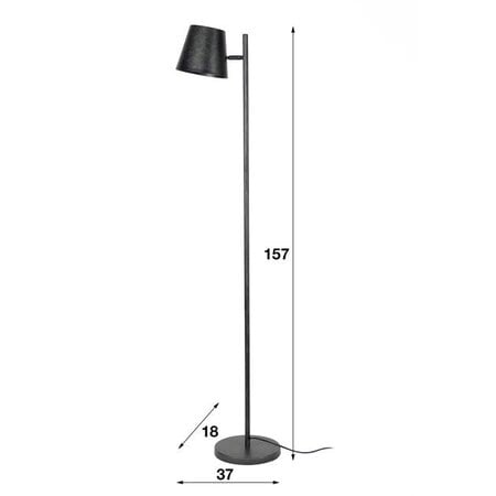 BelaLuz Industriële verstelbare vloerlamp Ronja charcoal