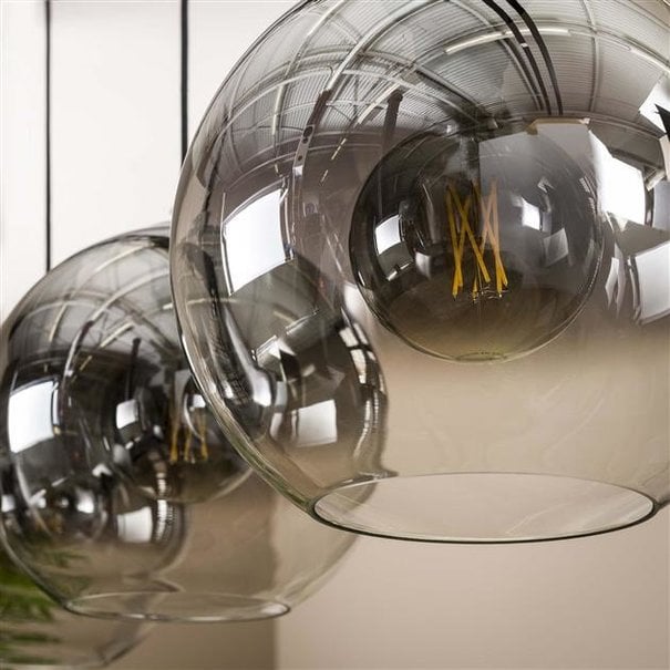 BelaLuz Moderne - Hanglamp - Smoke glas - 3 lichts - Bubble