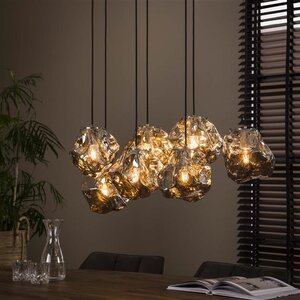 BelaLuz Moderne hanglamp Ice Cube 7-lichts chrome glas