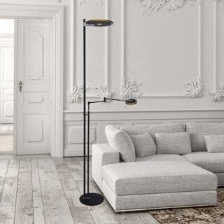 Vloerlamp Turound zwart Uplighter en leeslamp helder glas