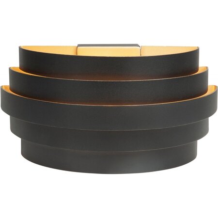 Highlight Moderne design wandlamp Scudo 25 cm zwart goud