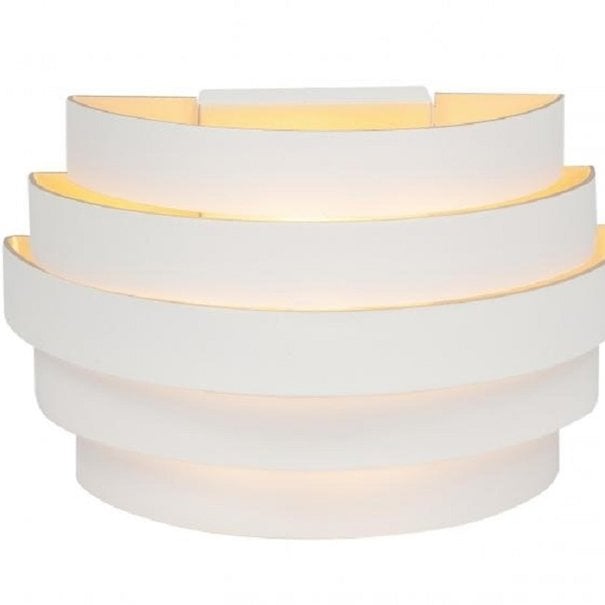 Highlight Moderne - Design - Wandlamp - Wit - Goud - 20 cm - Scudo