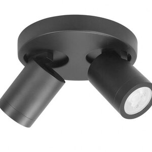 Highlight Moderne plafondspot Oliver 2-lichts IP44 rond zwart