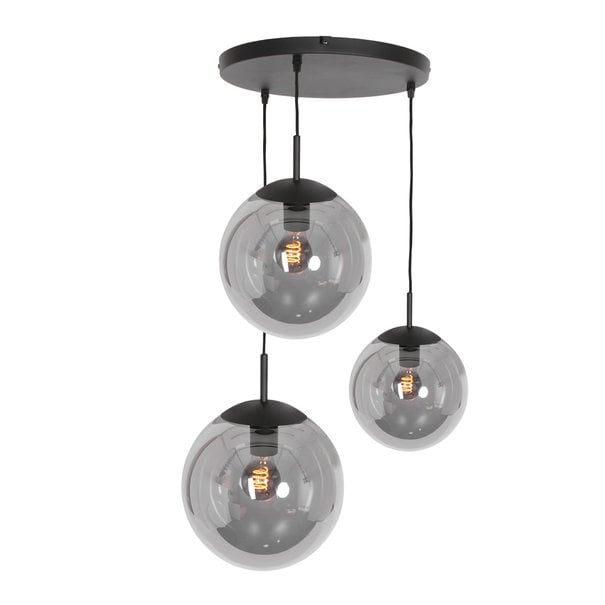Steinhauer Moderne - Hanglamp - Smoke glas - 3-lichts getrapt - Bollique