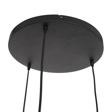 Steinhauer Moderne hanglamp Bollique 3-lichts getrapt zwart met smoke glas