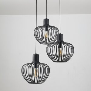 Freelight Moderne hanglamp Arraffone 3-lichts zwart