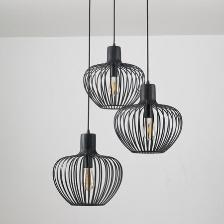 Freelight Moderne hanglamp Arraffone 3-lichts zwart