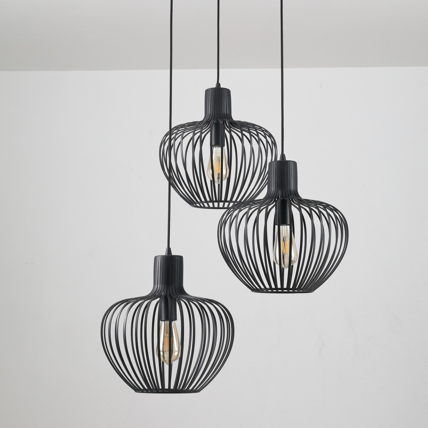 Moderne – Hanglamp - Zwart – Metaal 3-lichts – getrapt - Arraffone