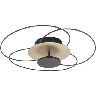 Plafondlamp Fiore 52cm  25W mat zwart/goud