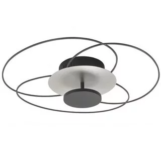 Plafondlamp Fiore 52 cm  mat zwart/zilver 25w Led