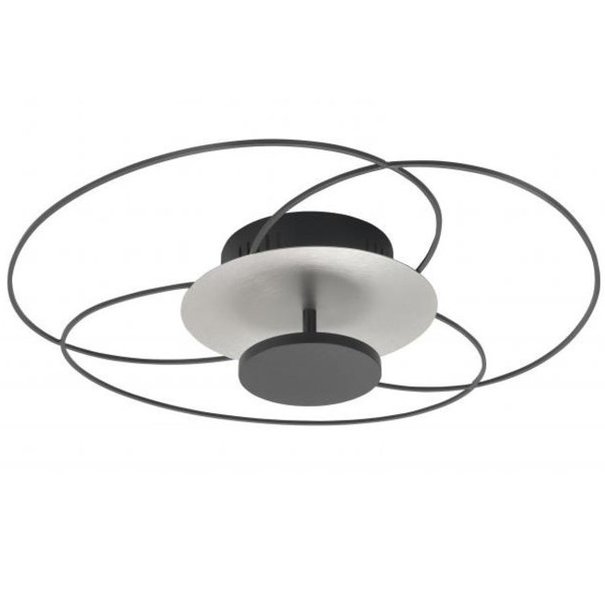 Highlight Design – Plafondlamp - Zwart/zilver– Metaal –Ø52 cm – Fiore