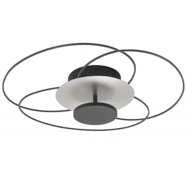 Plafondlamp Fiore 52 cm  mat zwart/zilver 25w Led