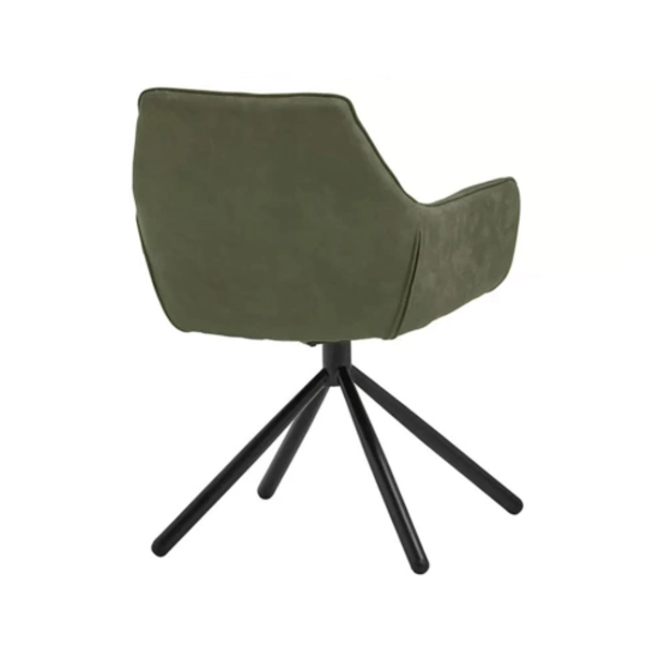 Le Chair Industriële – Eetkamerstoel - Olijfgroen – Cowboy - Armleuning - Targa