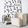 Moderne – Fauteuil - Taupe - Bouclé - Kuipzitting - Charlotte