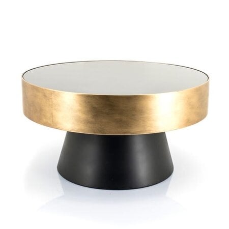 By-Boo Industriële Koffietafel Bunga Ø75 cm goud messing
