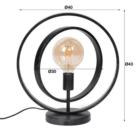 BelaLuz Moderne tafellamp Ozon 1-lichts charcoal