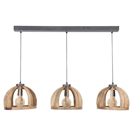 BelaLuz Landelijke hanglamp Fay 3-lichts bruin