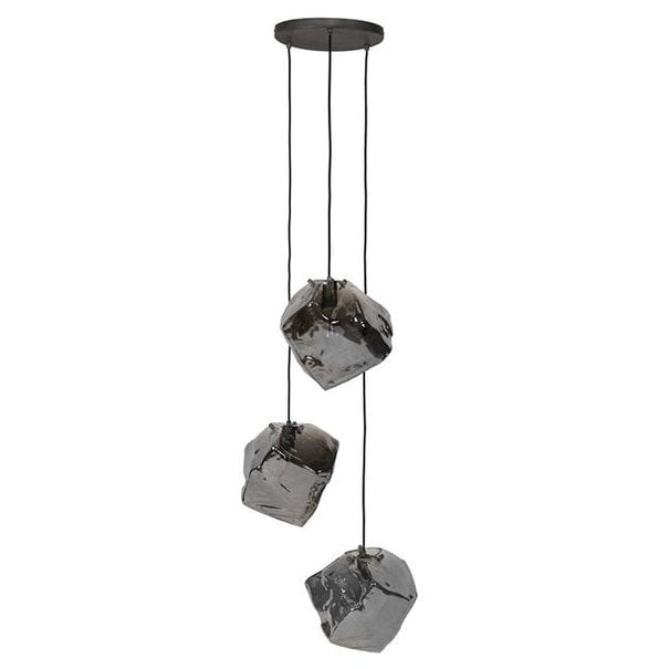 BelaLuz Moderne - Hanglamp - Chrome - 3 lichts - Ice Cube