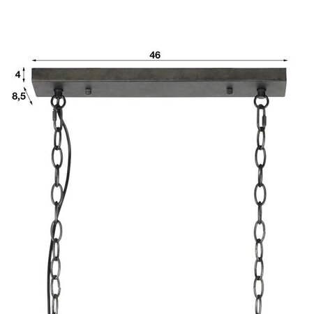 BelaLuz Industriële hanglamp Sydo 2-lichts grijs