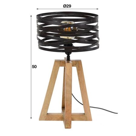 BelaLuz Landelijke tafellamp Morgan Ø30 cm bruin