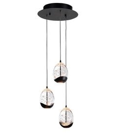 Hanglamp Clear Egg 3-lichts getrapt zwart