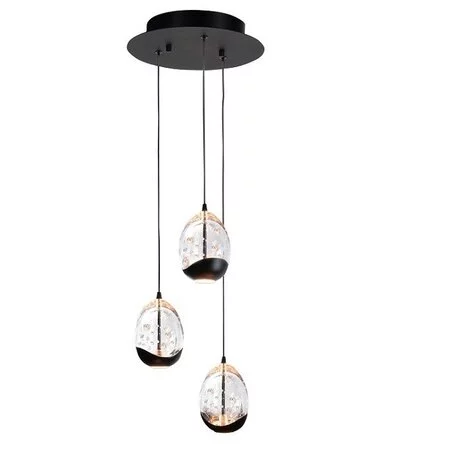 Highlight Moderne hanglamp Clear Egg 3-lichts getrapt