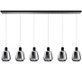 Moderne - Hanglamp - Zwart - Smoke glas - 6 lichts - Gary