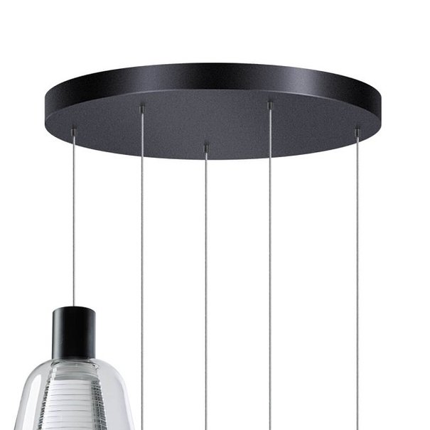 ETH Modern - Hanglamp - 5 lichts - Getrapt - Helder Glas -Gary