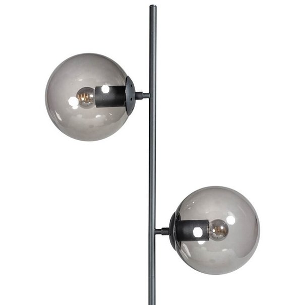 ETH Design - Vloerlamp - 2 lichts - Smoke Glas - Zwart - Davina