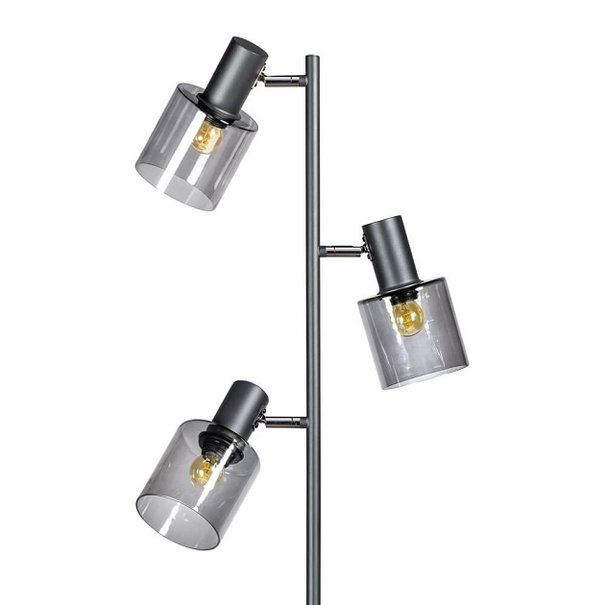 ETH Modern - Vloerlamp - 3-lichts - Smoke Glas - Sledge Glass