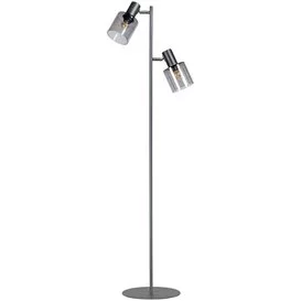 Vloerlamp Sledge Glass 2-lichts Smoke