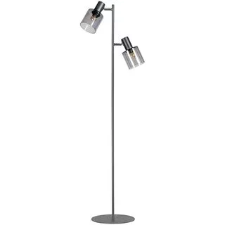 Vloerlamp Sledge Glass 2-lichts Smoke