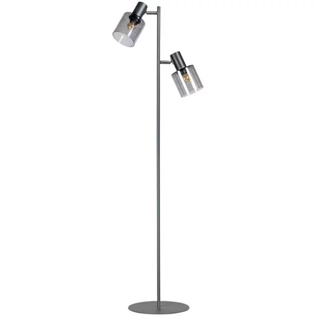 Vloerlamp Sledge Glass 2-lichts Smoke