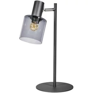 ETH Modern tafellamp Sledge Ø20 cm zwart met smoke glas