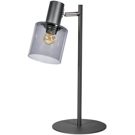 ETH Modern tafellamp Sledge Ø20 cm zwart met smoke glas