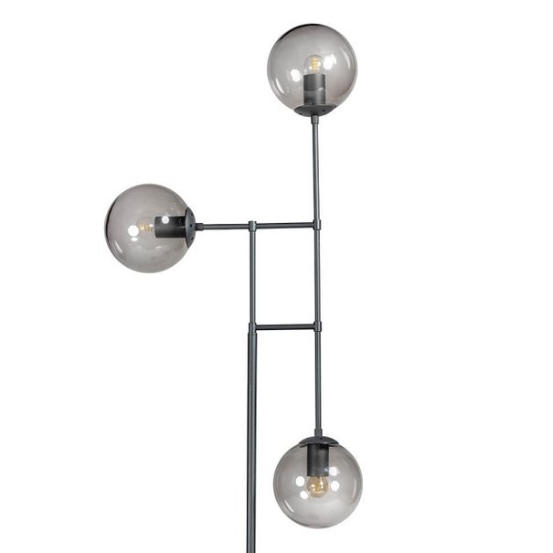ETH Industrieel - Vloerlamp - 3 lichts - Zwart - Smoke - Davina
