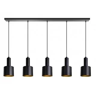 Hanglamp Sledge 5-lichts Zwart Goud