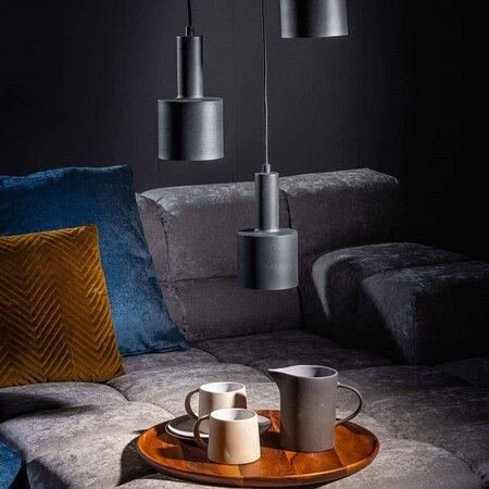 ETH Industrieel hanglamp Sledge 3-lichts zwart goud