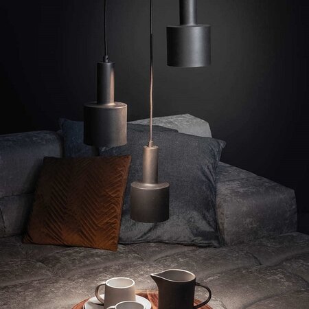 ETH Industrieel hanglamp Sledge 3-lichts zwart goud